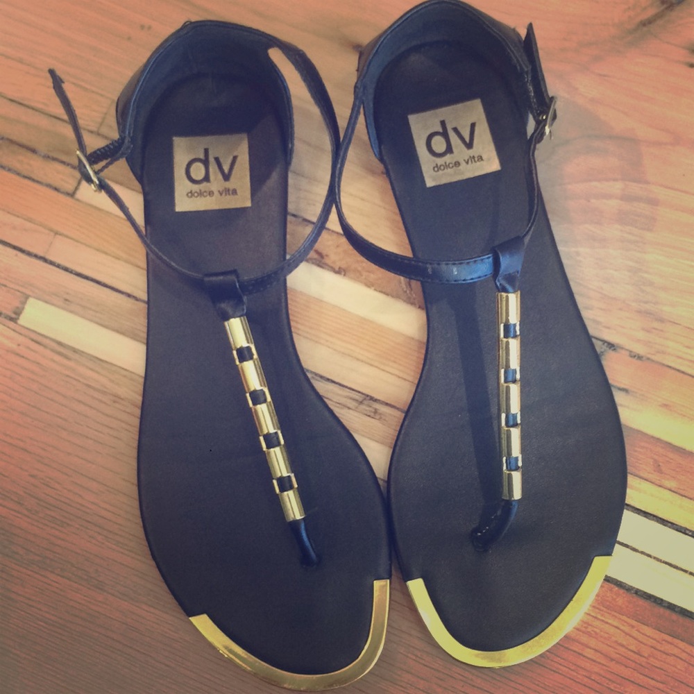 Dolce Vita - Sandler, black & gold